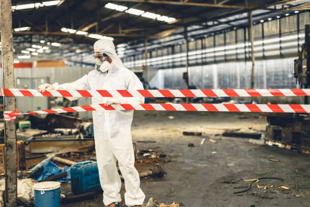 Professional Biohazard Cleanup technician working in Lambertville, NJ